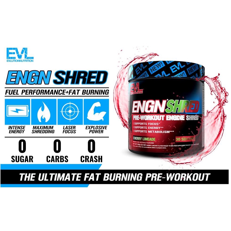 ENGN SHRED EVL Hỗ Trợ Tăng Sức Mạnh Trước Tập Evlution ENGN Shred Pre Workout