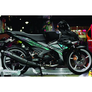 Tem rời Exciter 150. Tem Y15ZR. Xe đen, tem xanh ngọc