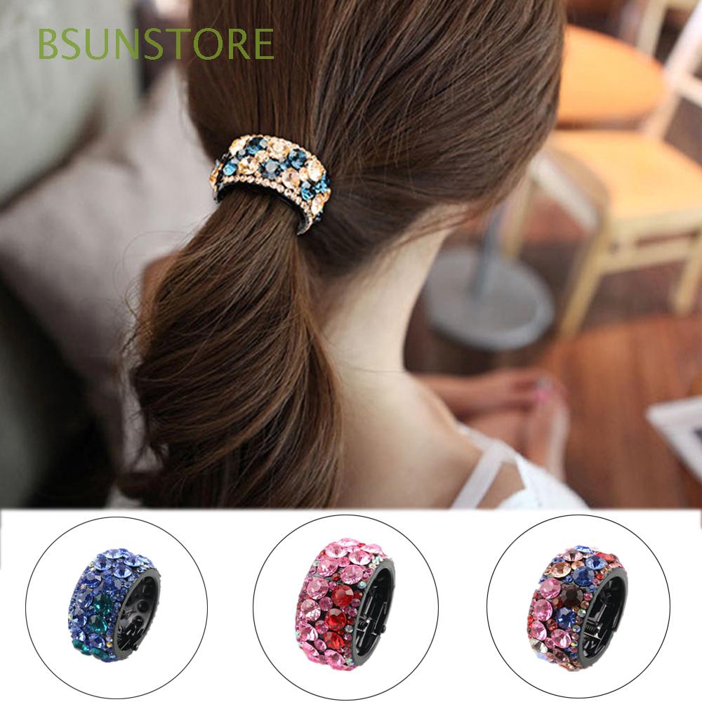 Kẹp tóc đính đá tạo kiểu tóc đuôi ngựa xinh xắn