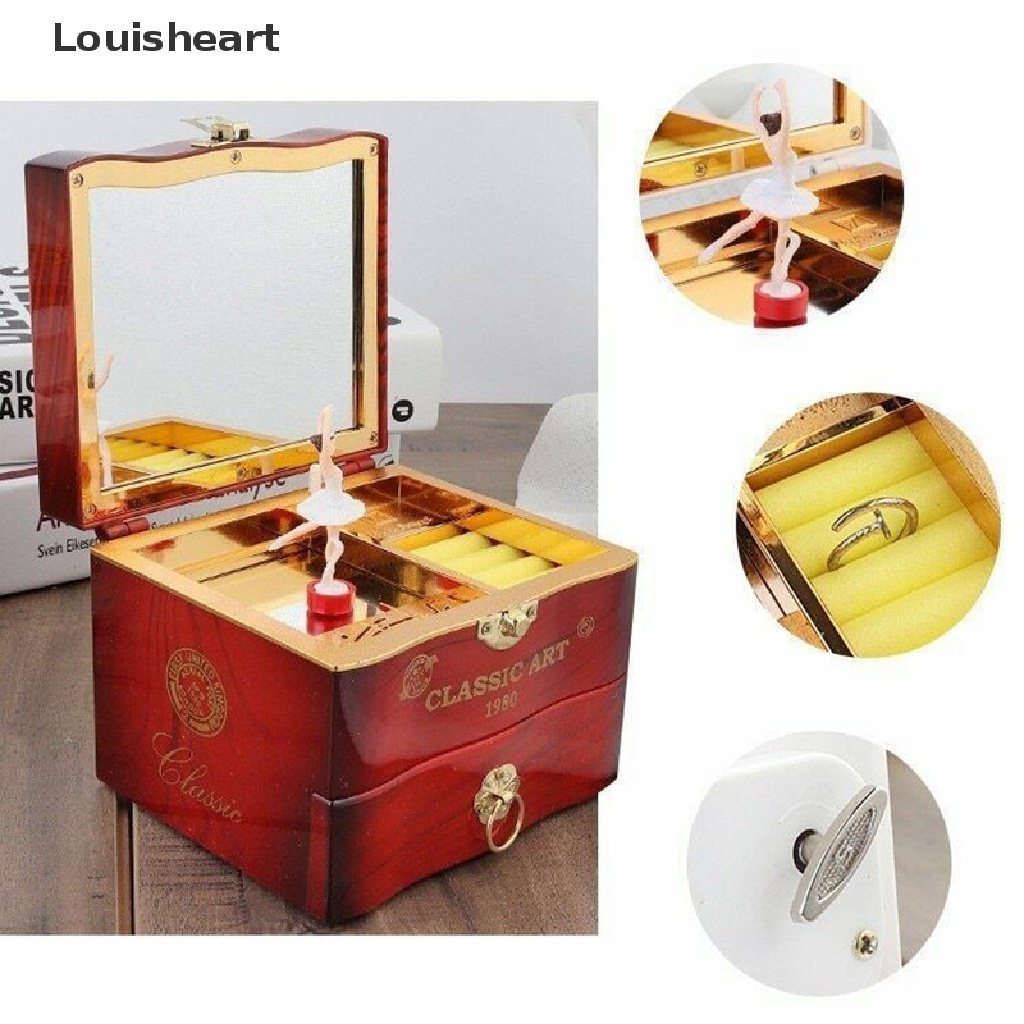 Louisheart Classic Rotating Dancer Ballerina Piano Music Box Clockwork Plastic Jewelr TFG