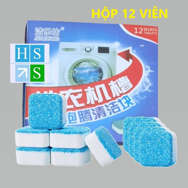 Hộp 12 Viên tẩy vệ sinh lồng Máy Giặt sủi sạch vi khuẩn tẩy sạch cặn bẩn lồng giặt - HS Shop Đà Nẵng