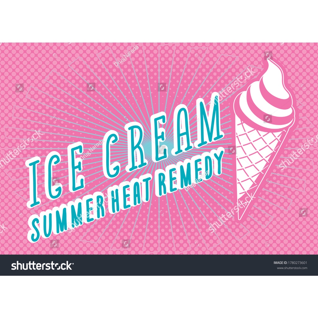 Tranh Dán Tường Giành Cho Quán Kem, Icream, Ốc Quế màu sắc sặc sỡ, tươi mát Nhiều Kích Thước Lựa Chọn, không giời hạn