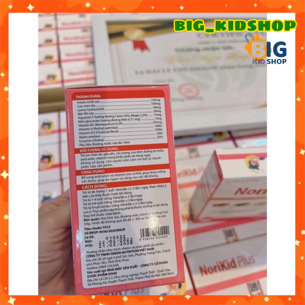 Sirô Ăn Ngon Norikid Plus Nhật Bản 3 in 1 Cho Bé Biếng Ăn, Táo Bón, Kém Thấp Thu