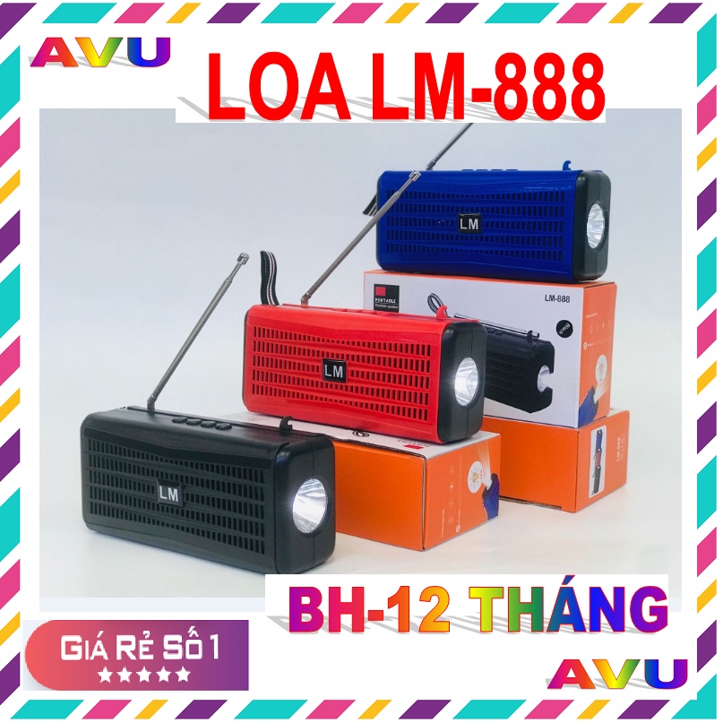 Loa bluetooth LM 888 kết hợp đài FM,AM và đèn pin quá tiện dụng Avu5