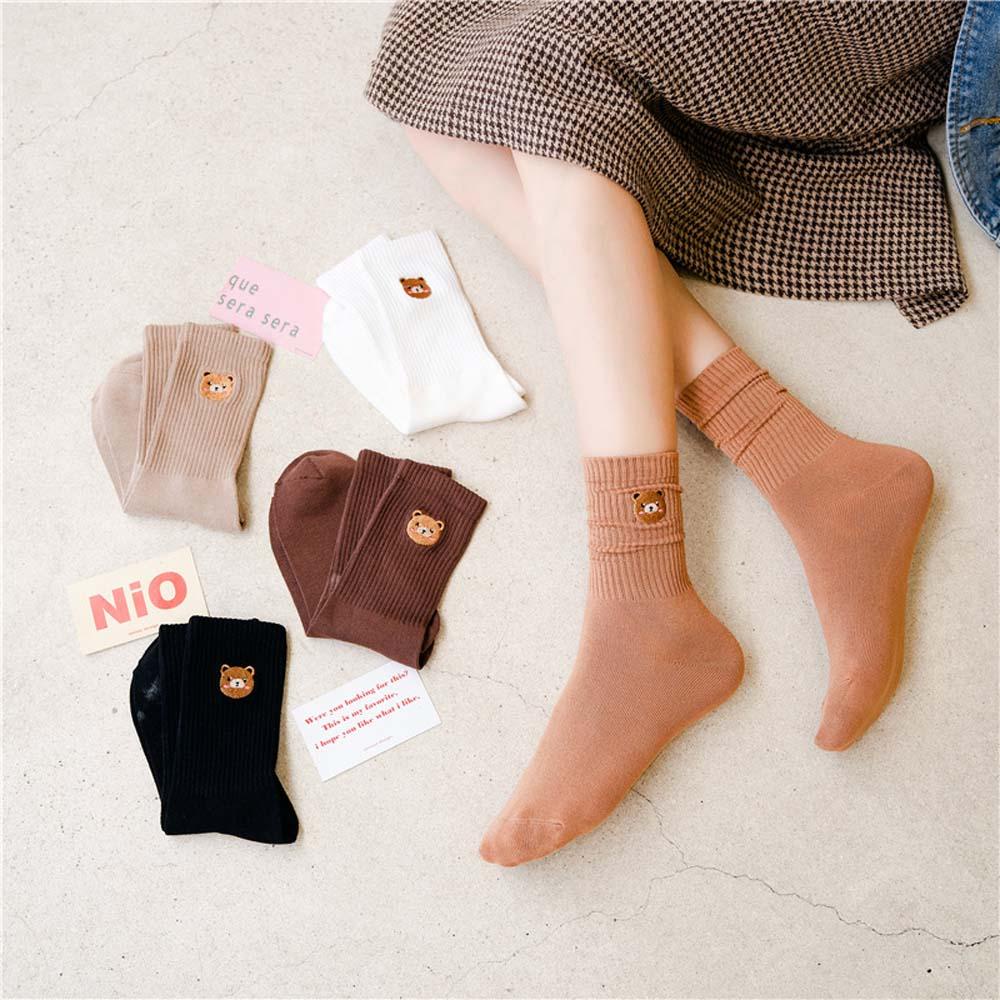 Qqmall Vớ Lửng In Họa Tiết Hoạt Hình Phong Cách Đại Học Đơn Giản Thời Trang Thu Đông Cho Nữ