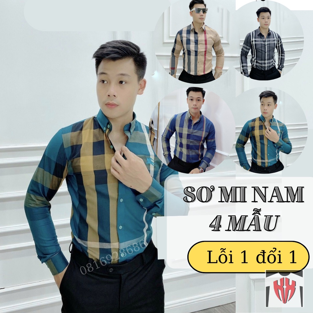 Áo Sơ Mi Kẻ Nam Dài Tay Đẹp Vải Cao Cấp KHÔNG Nhăn,Form Slimfit, Trơn 4 Màu,Áo Sơ Mi Nam Form Rộng Kẻ Sọc BBR -KXMEN-NEW