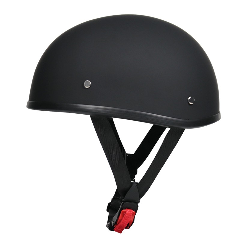 Mũ Bảo Hiểm Nửa Mặt Cổ Điển Kiểu Đức Kask An Toàn Chạy Xe Máy/Scooter/Cruiser/Màu Đen Nhám/Đen Mờ/EPS Lót/Ddot Được Phê Duyệt