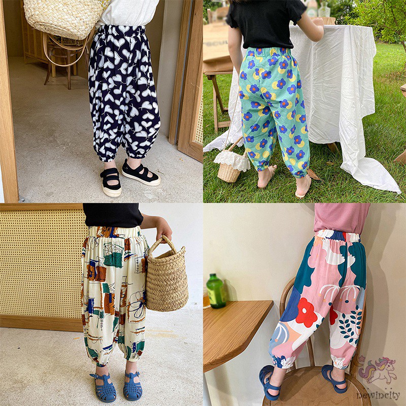 Quần Cotton Siêu Nhẹ Dáng Rộng Chống Muỗi Phong Cách Hàn Quốc Cho Bé Gái