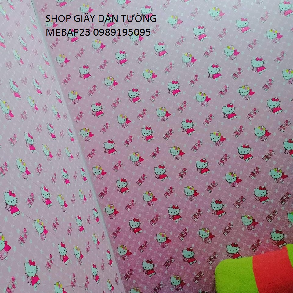 combo 20m giấy dán tường hello kitty đậm
