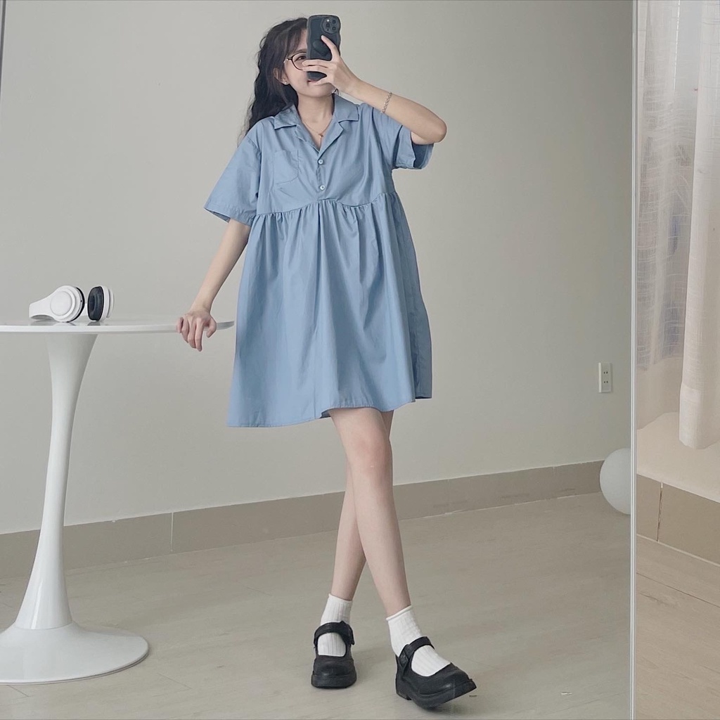 Váy Nữ Xinh JEM CLOSET  Suông Dáng Dài VALLE Form Rộng Thiết Kế Đơn Giản Nhiều Màu Lên Form Dáng Đáng Yêu 3409