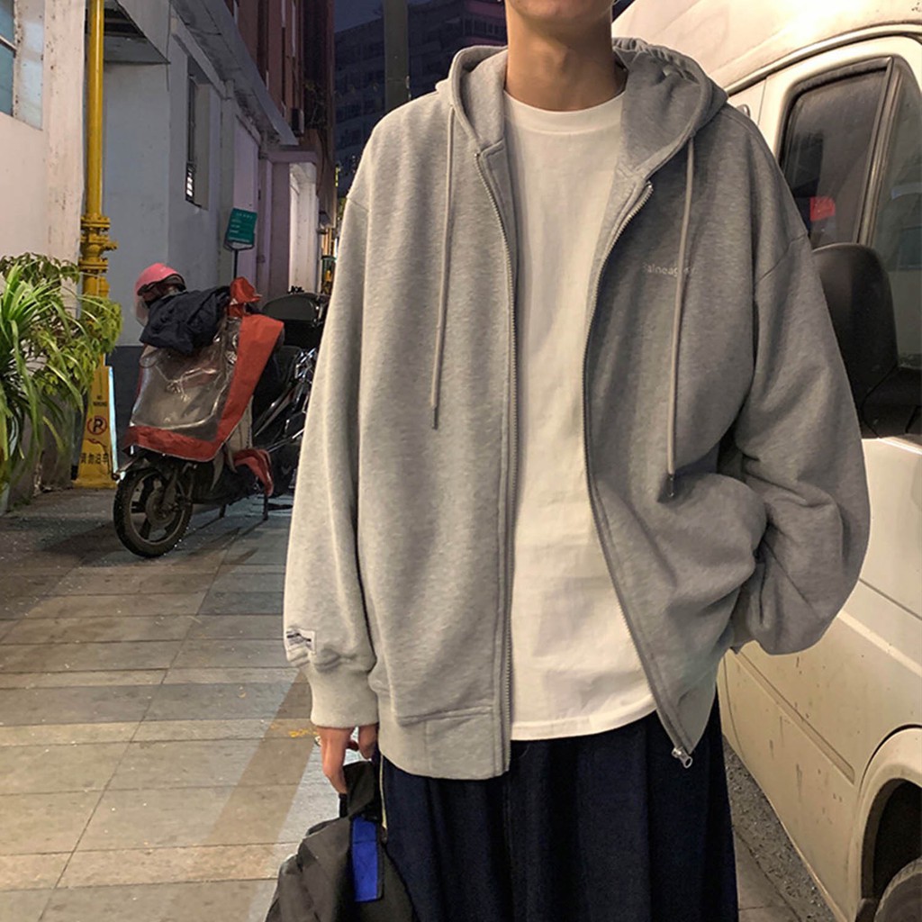 Áo Khoác Hoodie dáng rộng unisex phong cách Hàn Quốc