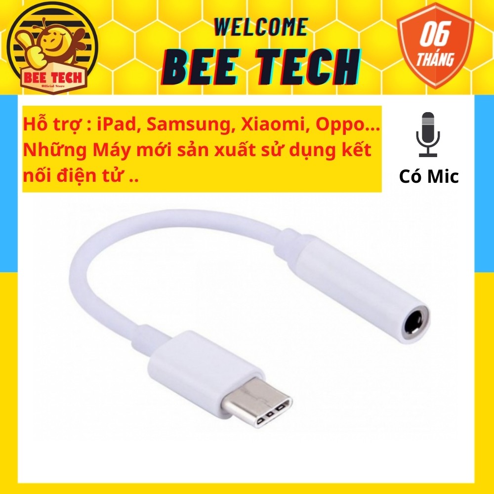 Jack chuyển đổi cổng sạc Type C thành cổng tai nghe 3.5mm Hỗ trợ mic - Beetech