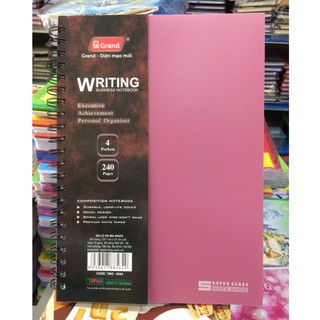 Sổ lò xo bìa nhựa pgrand a4 240 trang
