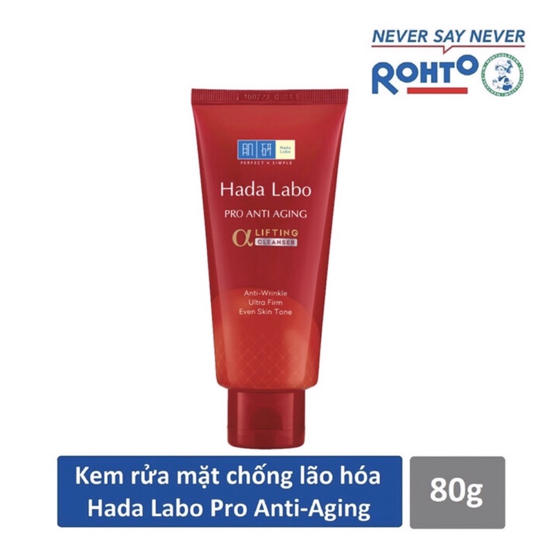 Bộ Đôi Combo Sữa Rửa Mặt 80g Và Kem Dưỡng Chuyên Biệt Chống Lão Hóa Hada Labo 50g