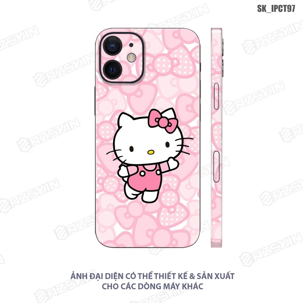 Miếng Dán Skin Hình Mèo Hello Kitty Dành Cho Mọi Dòng IPhone |SK_IPCT97| Chất Liệu Nhập Khẩu, Khuôn Cắt CNC Dán Full Máy