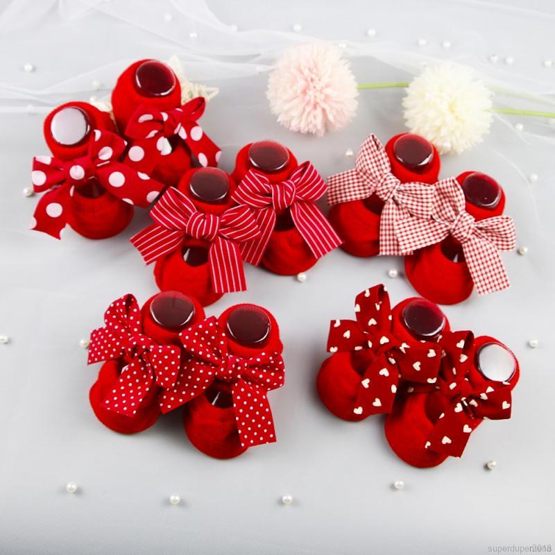 Set tất + băng đô nơ co giãn chống trượt thời trang cho trẻ em