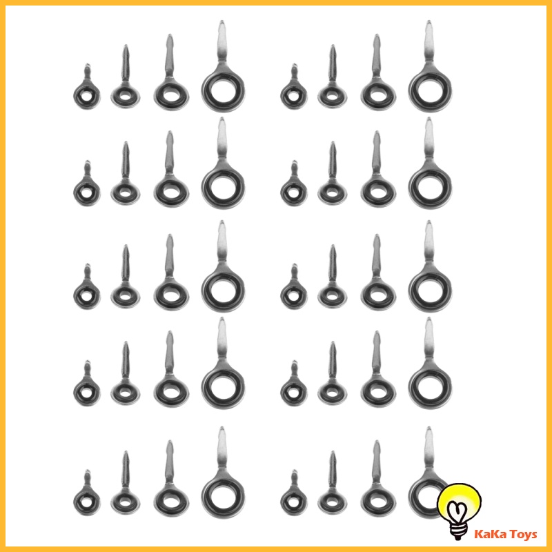 [KaKa Toys]40pcs Raft Fishing Rod Guides Rings 3# 4# 5# 6# Line Rings Guides Tip Tops