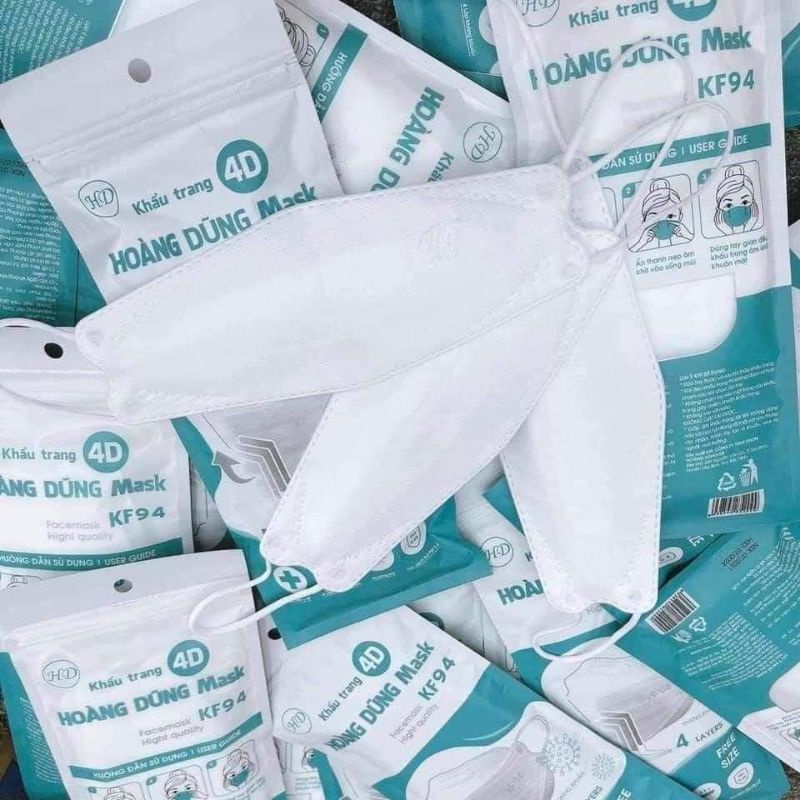 THÙNG 300 CHIẾC KHẨU TRANG KHÁNG KHUẨN HOÀNG DŨNG 4D MASK KF94 SẢN XUẤT TẠI VIỆT NAM