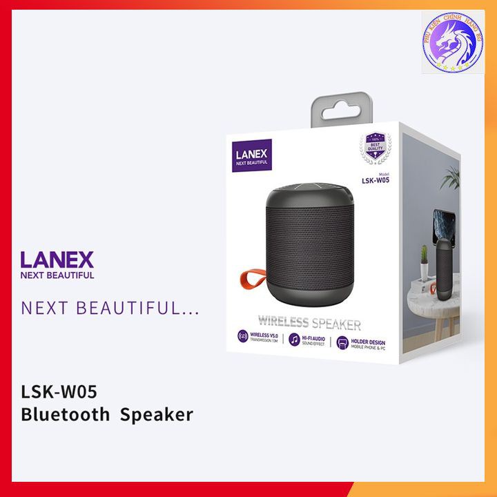 Loa Bluetooth LANEX LSK - W05 V5.0 Âm Nhạc Sống Động Pin Trâu Có Giá Đỡ Tương Thích Nhiều Thiết Bị