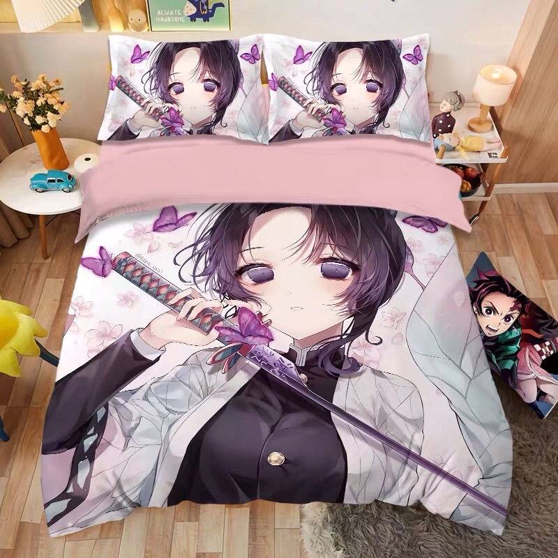 Bộ Chăn Ga Và Vỏ Gối 3 Trong 1 In Hình Nhân Vật Anime Demon Slayer Kagaya Nezuko
