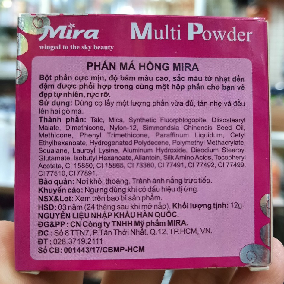 Phấn má hồng bướm Mira Multi Powder 12g