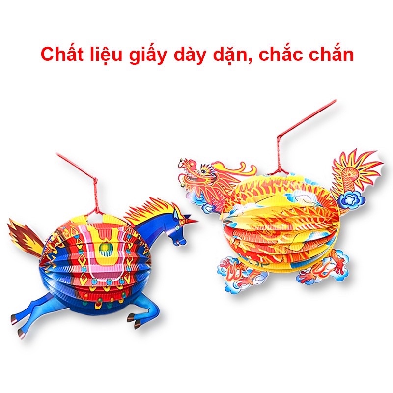 Đèn lồng xếp giấy,đèn lồng trung thu khung thép chắc chắn-Trang Trí trung thu