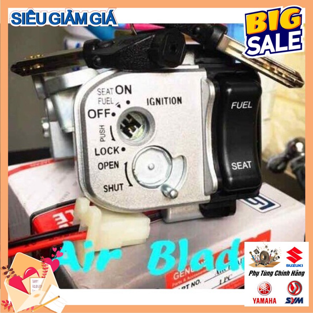 Bộ ổ khóa Air Blade 110cc 2007 - 2011 6 Cạnh (xe máy AirBlade Ab110 Honda điện điện) - Hàng tốt, giá rẻ vì shop nhập sỉ