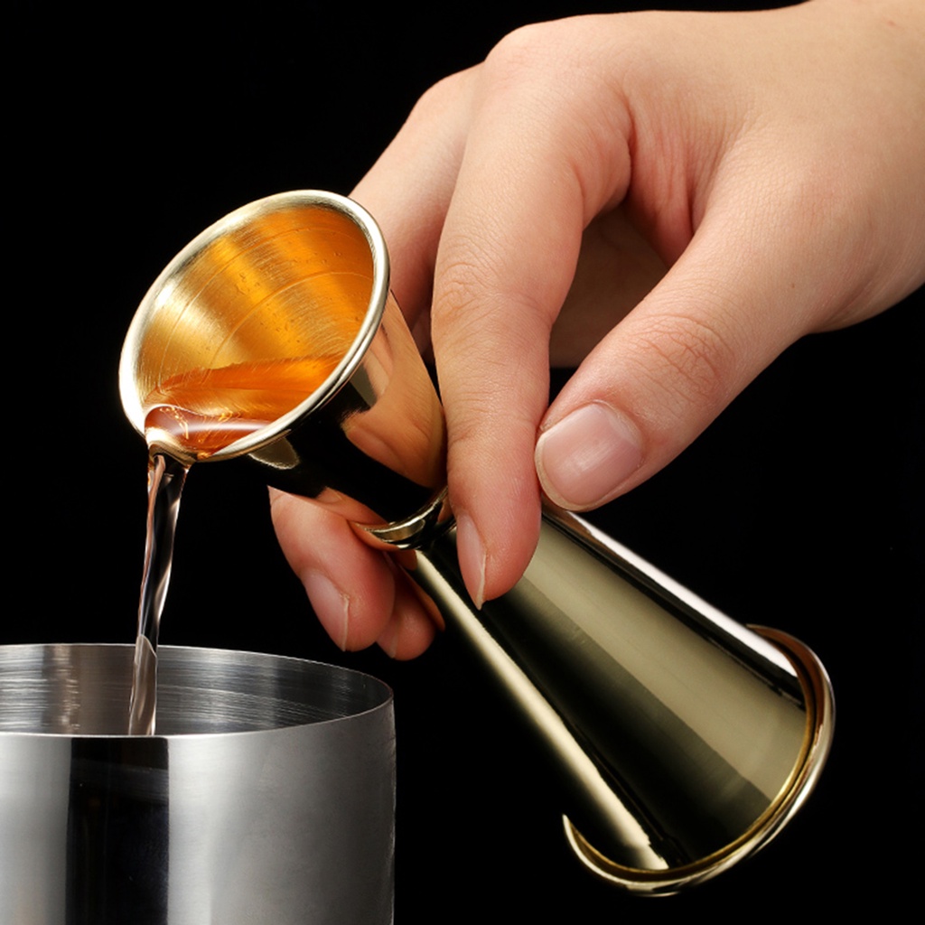 Cốc đo lường thiết kế 2 đầu bằng thép không gỉ phong cách Nhật Bản 1oz 2oz sử dụng chiết nước pha chế cocktail