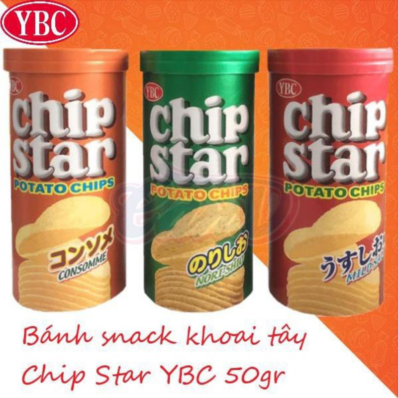 Bánh snack khoai tây chiên Chip Star YBC 50gr