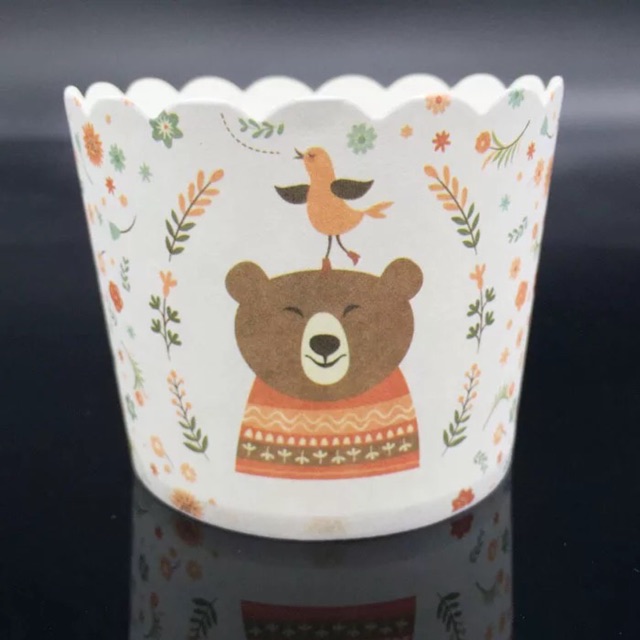 Cup giấy cứng gấu, hoa, vv  50c