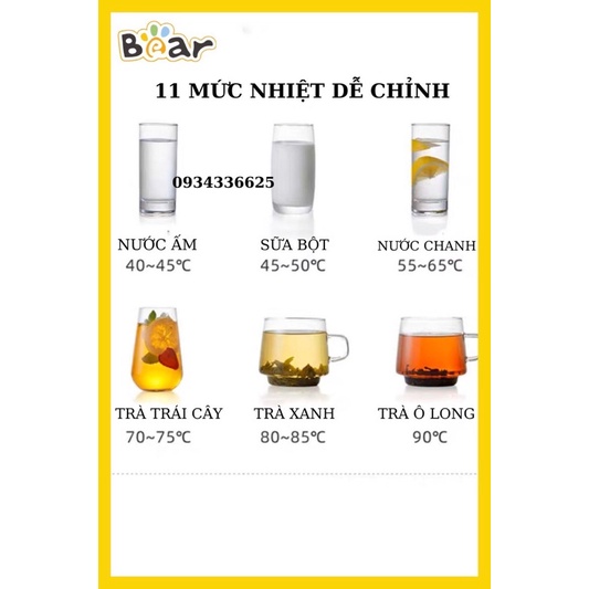 Bình thủy , máy nước nóng để bàn BEAR ZDH-H50B1, bảo hành 12 tháng , lỗi 1 đổi 1 trong 7 ngày
