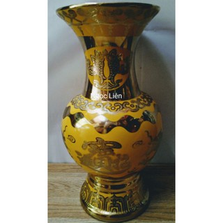 BÌNH HOA SỨ 3D VÀNG RỒNG