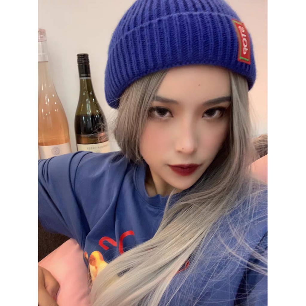 Bộ Tóc Giả Nữ Dài Thẳng Màu Xám Cosplay Blackpink