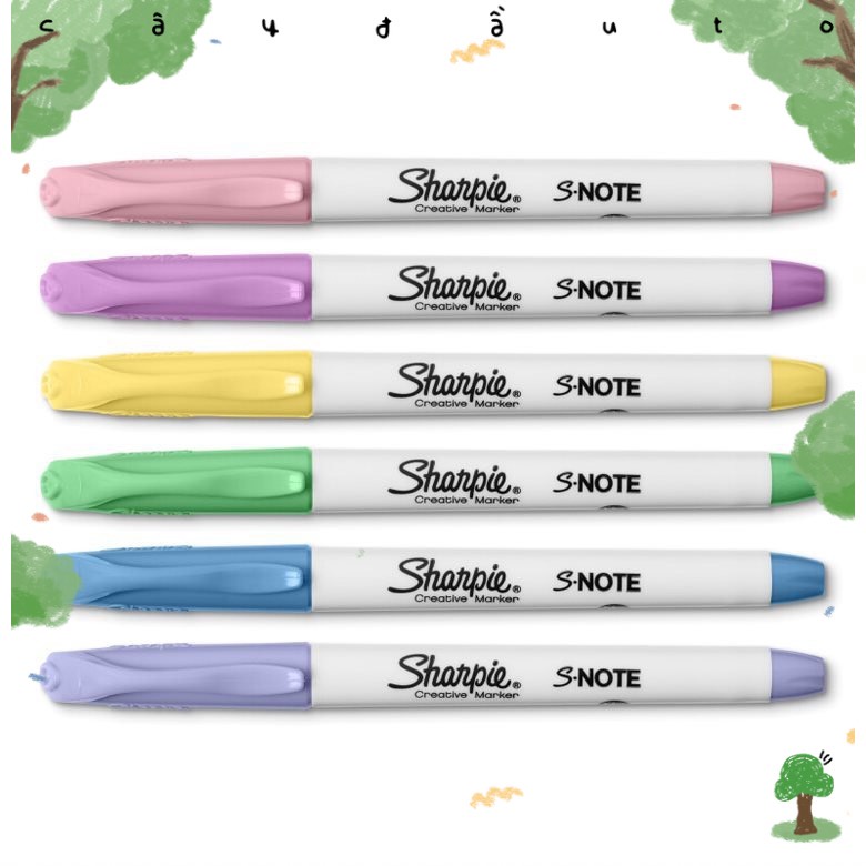 SET 4 BÚT LÔNG MÀU ĐA NĂNG SHARPIE S-NOTE CÂY ĐẦU TO