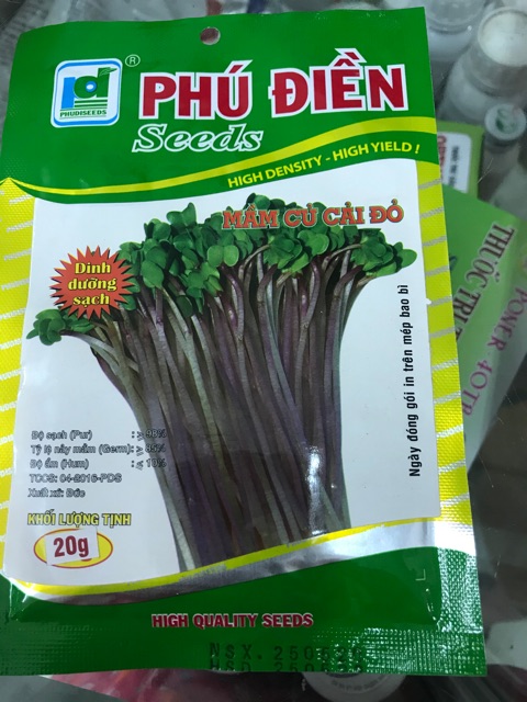 Hạt giống mầm củ cải đỏ gói 20gram