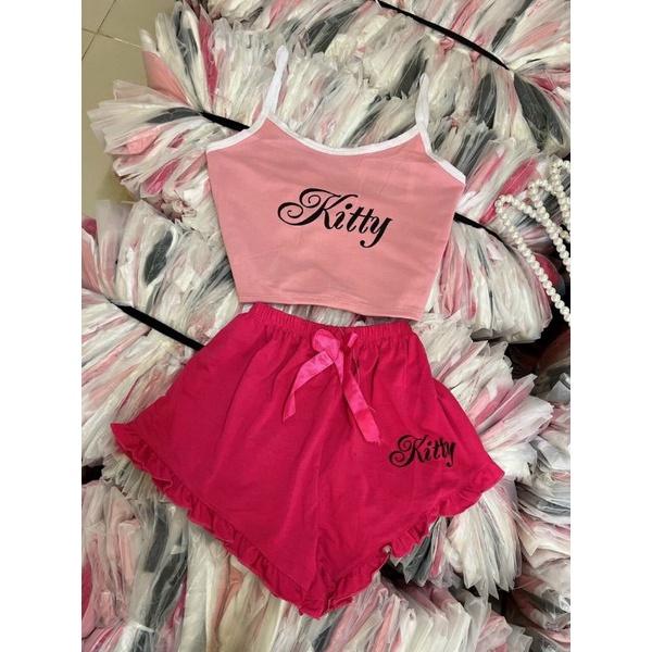Sét bộ 2 dây baby Kitty quần bèo dễ thương ❤