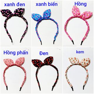 Bờm cài tóc tai thỏ quả dâu dễ thương
