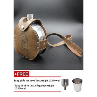 Bình đựng rượu inox 1.2 lít 42oz tặng phễu và chén shopxuka247