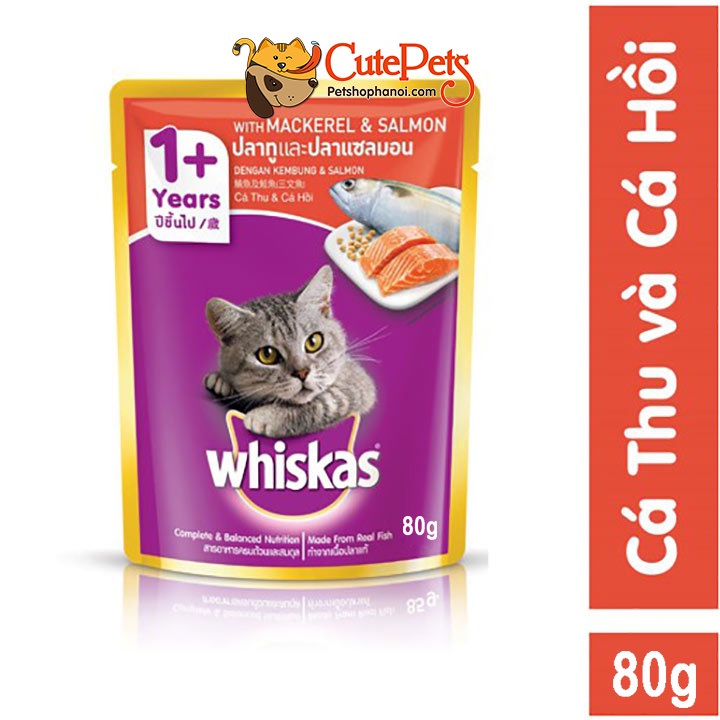 Pate mèo, Pate Whiskas gói 85g - Phụ kiện thú cưng Hà Nội