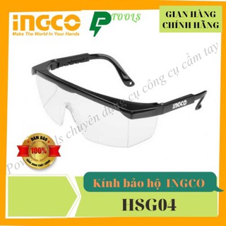 Kính bảo hộ cao cấp INGCO HSG02 kính bảo vệ mắt trong suốt chống tia UV đọng sương bắn nước hoá chất bụi bẩn mạt sắt