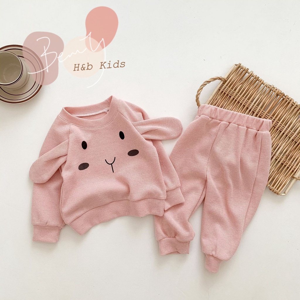 Bộ dài tay chất tổ ong gấu thỏ thu đông cho bé Namkidshop