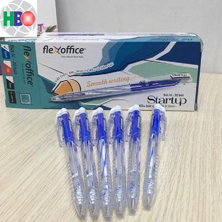 Hộp 20 bút bi Thiên Long StartUp FO-039 mực xanh hàng Việt Nam chất lượng cao