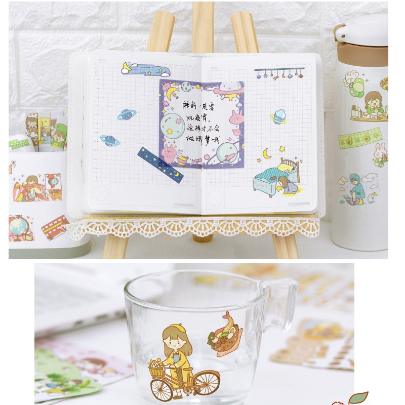 Set 1 Gói (4 Tờ Miếng Dán Hoạt Hình Nhiều Màu Sắc Trang Trí DIY Sáng Tạo