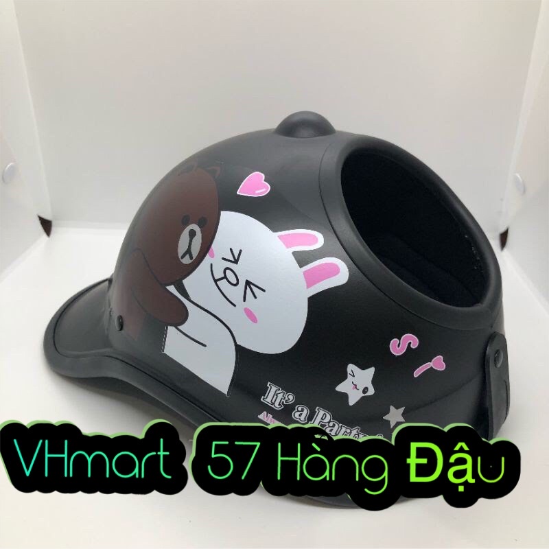 Mũ bảo hiểm thời trang khoét lỗ dành riêng cho phái nữ búi tóc,buộc tóc cao