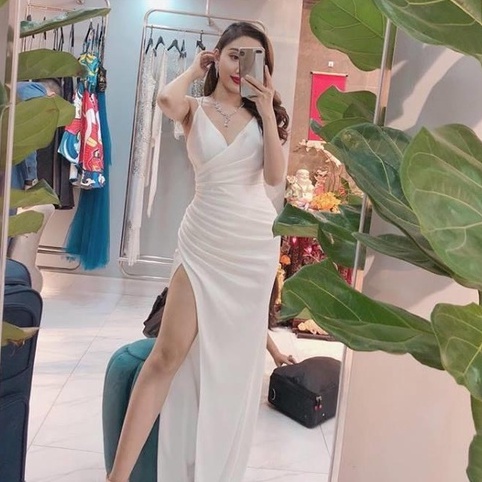 Đầm Dự Tiệc Dài 2 Dây Xẻ Tà 3 Màu Siêu Quyến Rũ - NV77