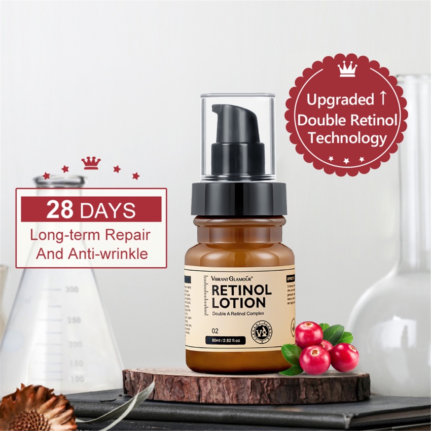 Lotion VIBRANT GLAMOUR retinol dưỡng ẩm trắng da kiểm soát dầu thu nhỏ lỗ chân lông chống nếp nhăn chống lão hóa 80ml
