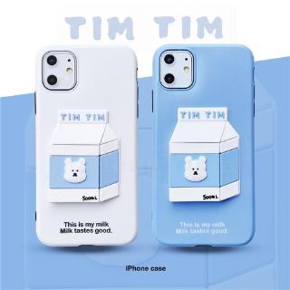 Ốp lưng Covers IPhone 11 11Pro 11ProMax X XS Max XR 7 8 Plus Case TPU Soft 3D Milk Box Polar Bear Cover