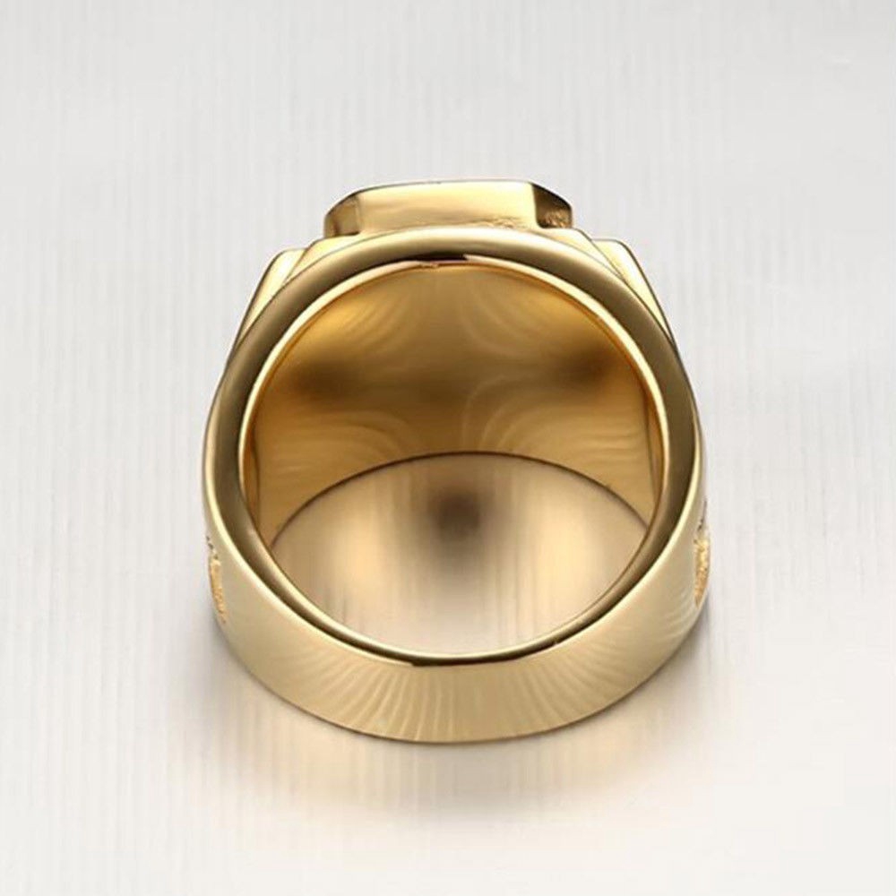 Nhẫn Thép Titan Mạ Vàng Đính Đá Zircon Hình Rồng 3 Màu Thời Trang Cho Nam