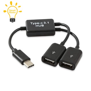 Cáp chia 2 cổng kết nối tín hiệu OTG USB 3.1 đầu male sang 2 đầu female