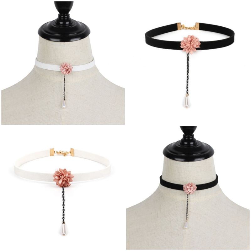 Vòng Cổ Choker Nữ 2 Màu Đen Trắng Dễ Thương và Thời Trang